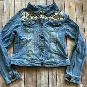 Mudd Blue and Cream Jean Jacket Classic Style
